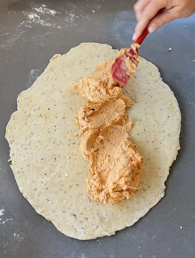Cheesy Buffalo Chicken Scrolls - VJ Cooks