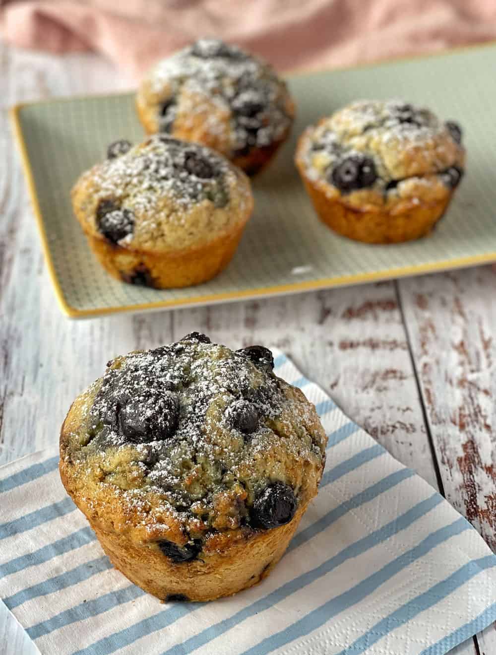 Blueberry oaty muffins