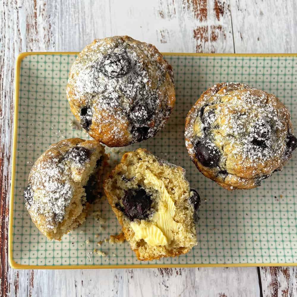 Blueberry oaty muffins