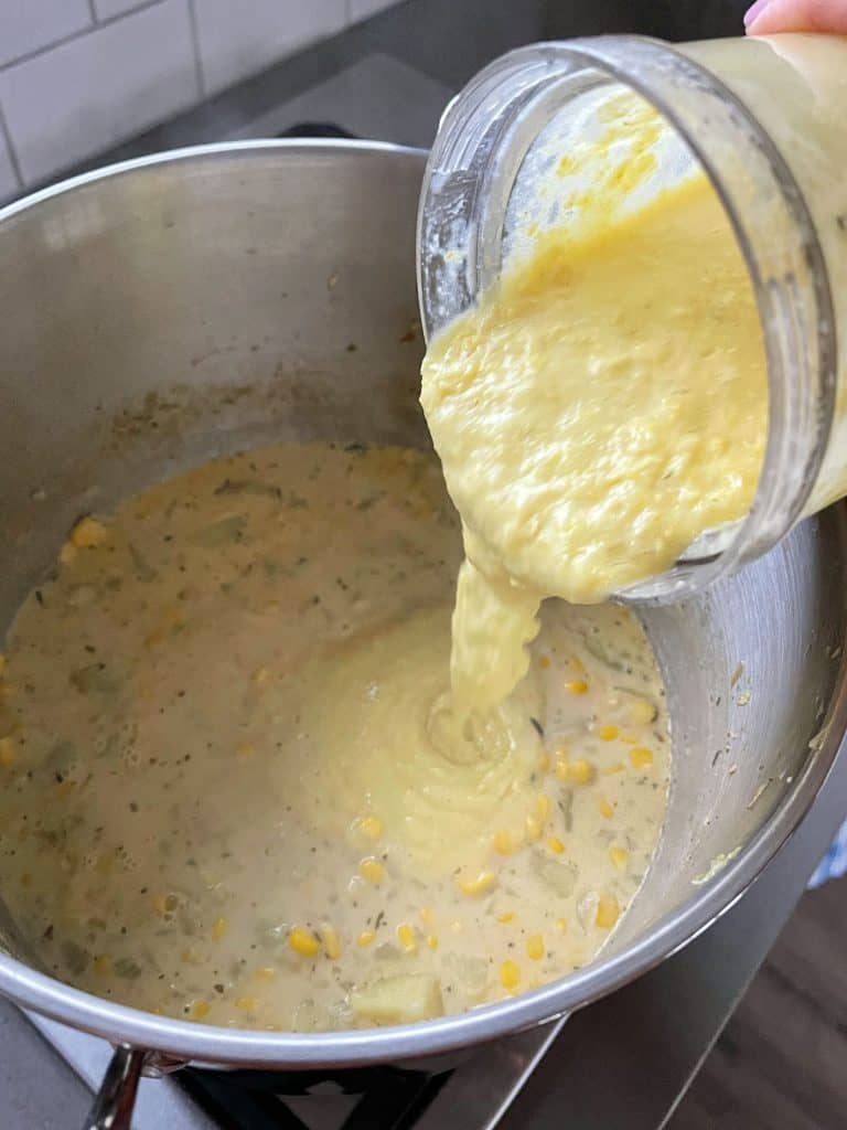 Corn and potato chowder VJ Cooks