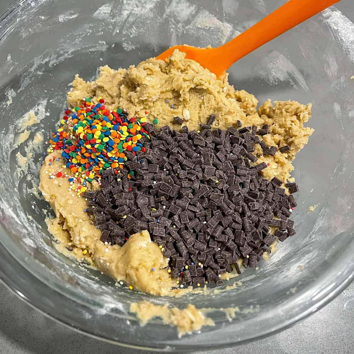 Cookie ingredients in a bowl