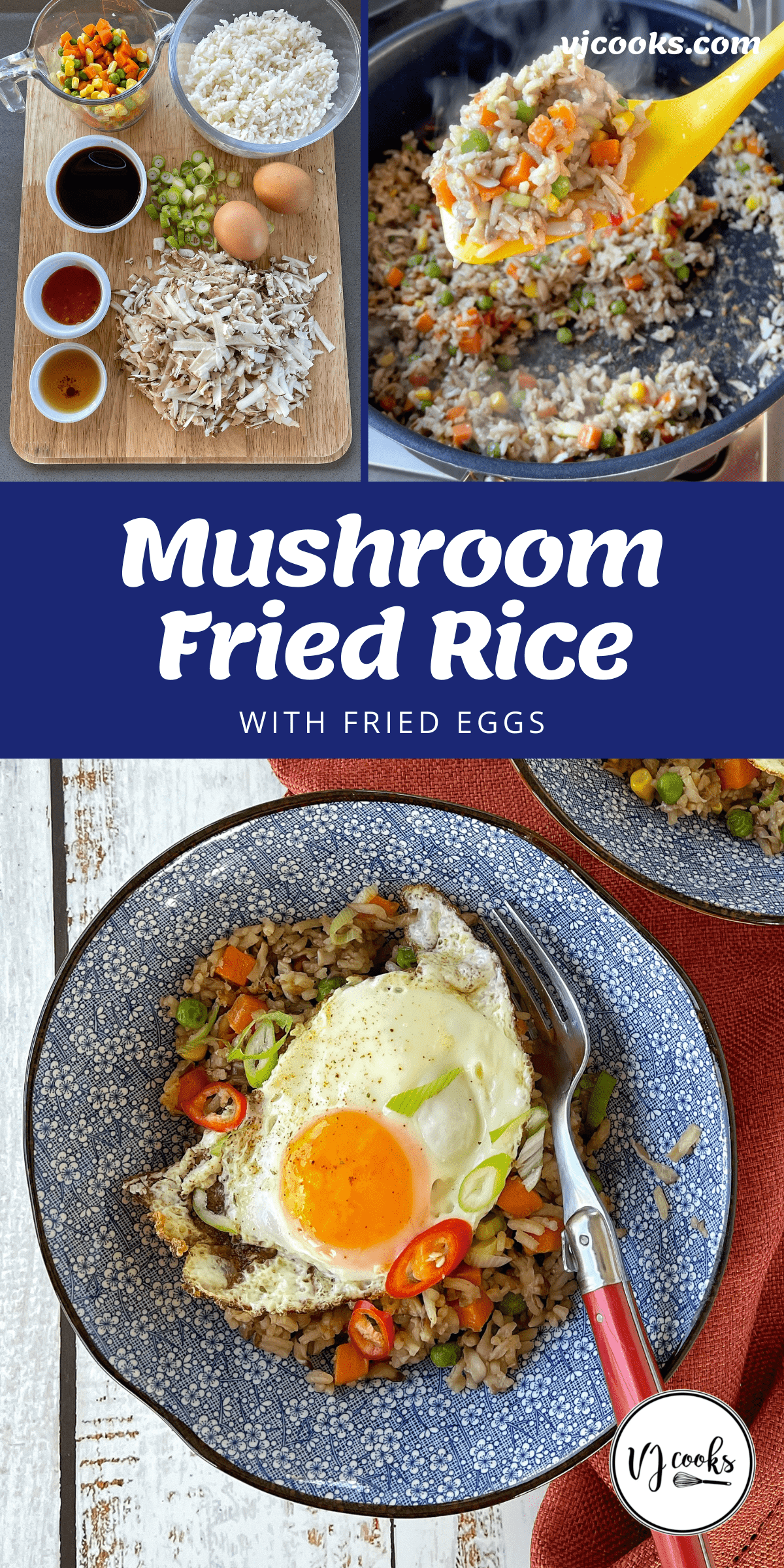 The process of making Mushroom Fried Rice