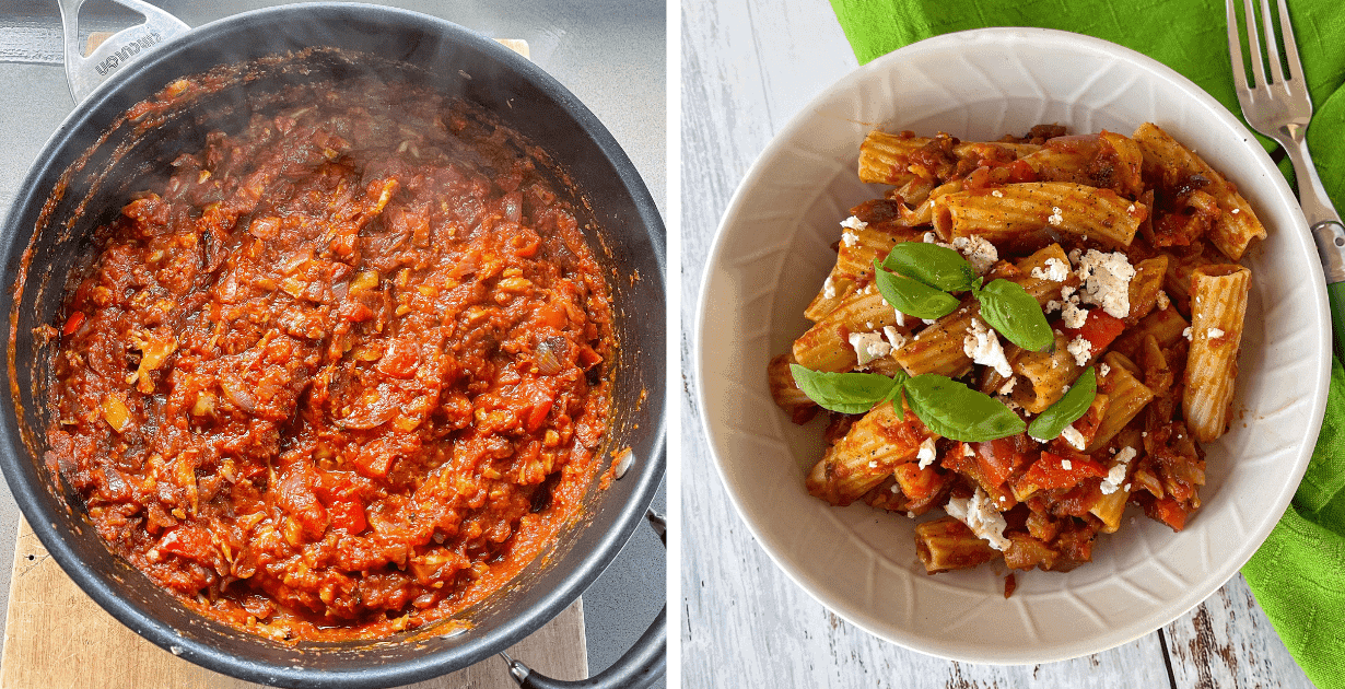 The process of making Roasted Vegetable Pasta Sauce