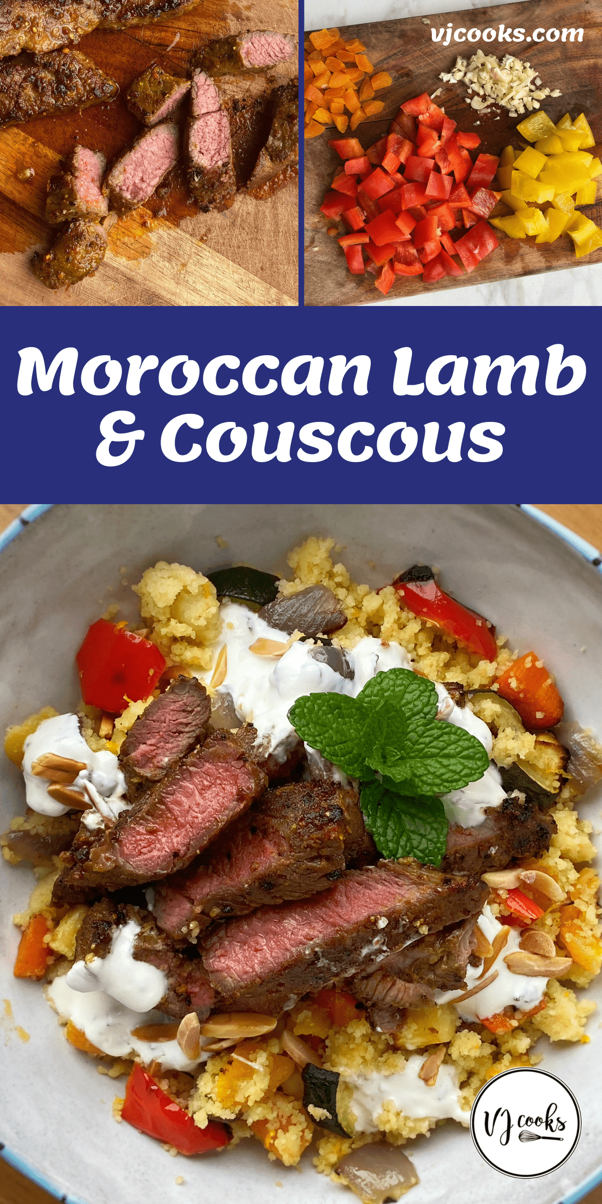 The process of making Moroccan Lamb and couscous
