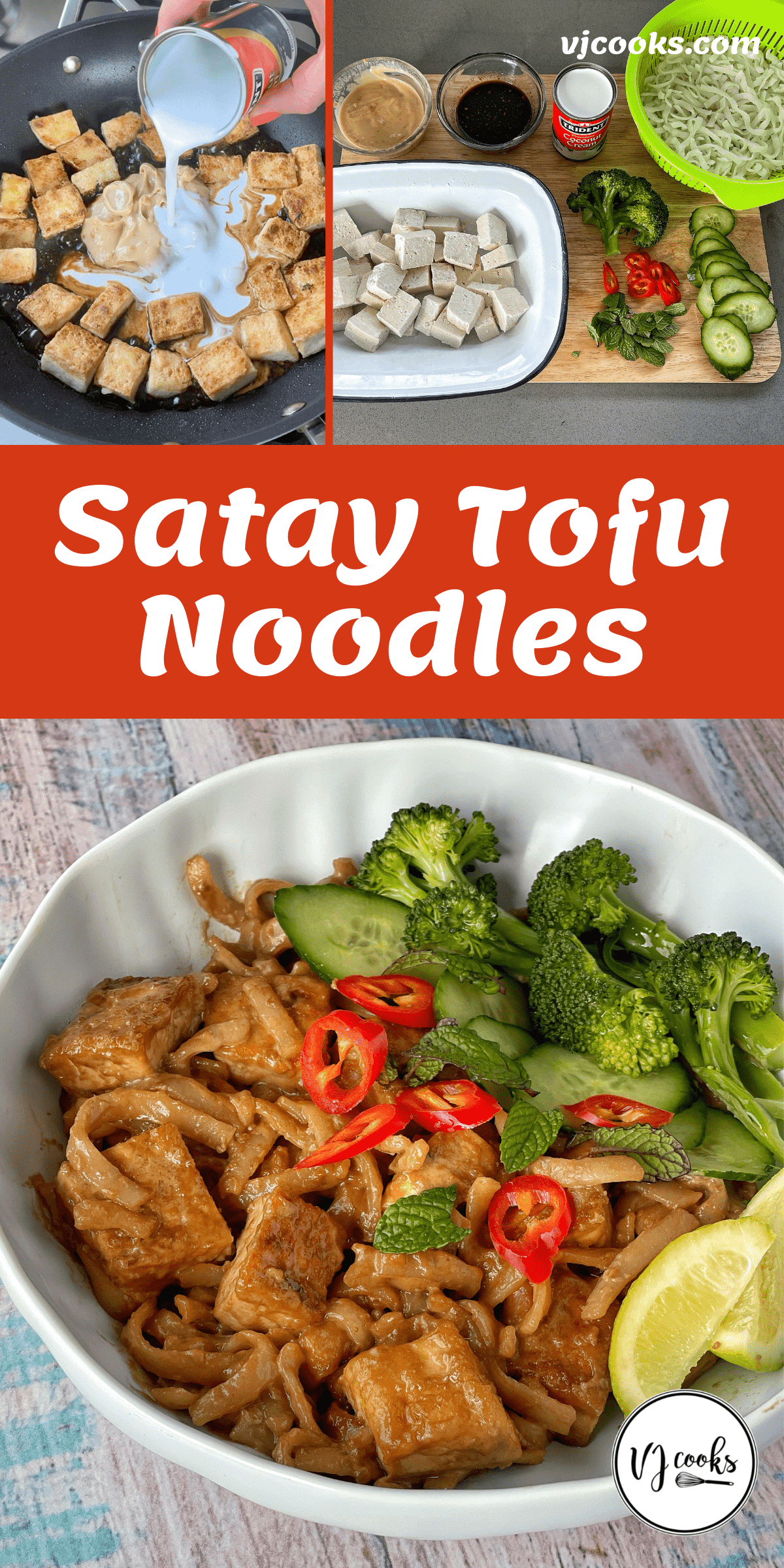 The process of making Satay Tofu Noodles