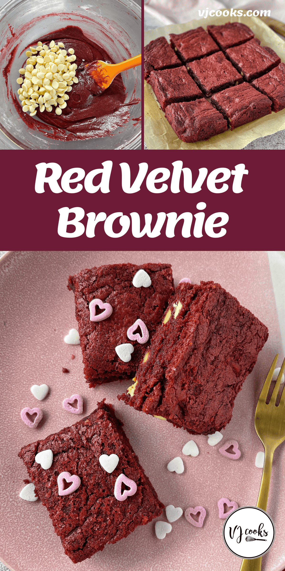 The process of making Red Velvet Brownie