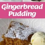 The process of making gingerbread pudding
