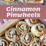 The process of making cinnamon pinwheels
