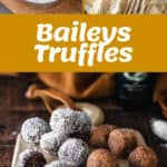 The process of making baileys truffles.