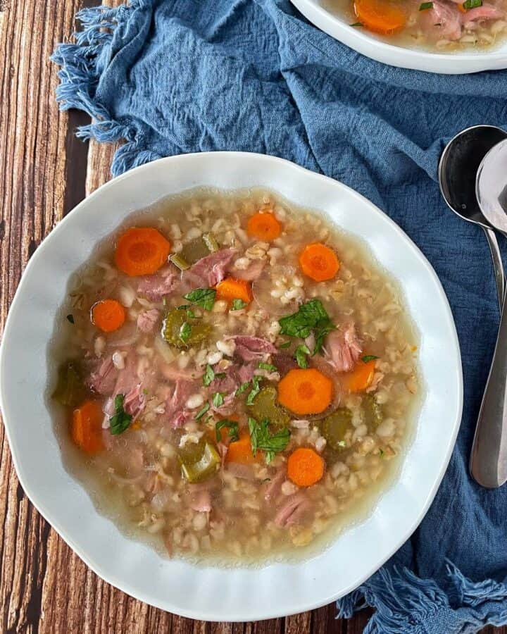 Slow Cooker Bacon Hock and Barley Soup VJ Cooks