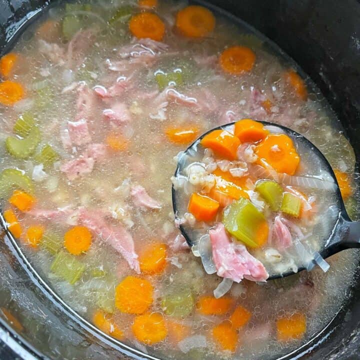Slow Cooker Bacon Hock and Barley Soup VJ Cooks