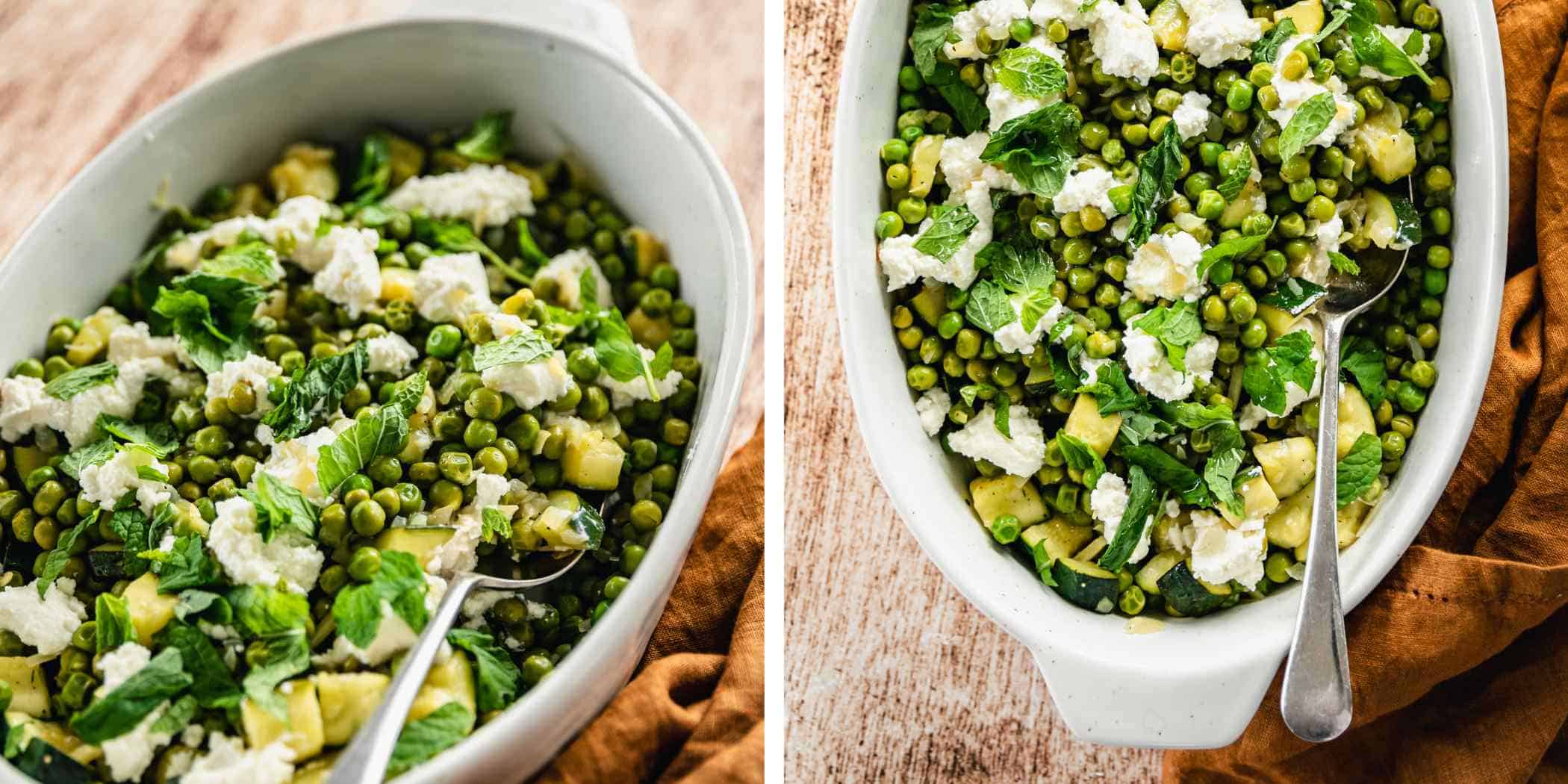 Peas with Courgette and Ricotta VJ Cooks