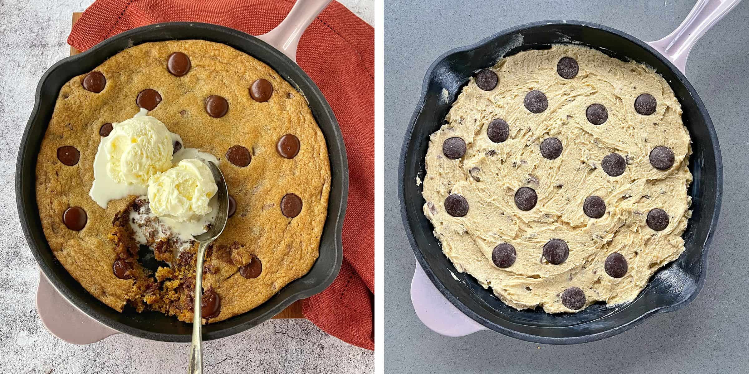 Chocolate Chip Skillet Cookie VJ Cooks