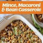 The process of making a macaroni and mince casserole.