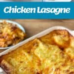 The process of making chicken lasagne.
