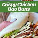 The process of making Crispy Chicken Bao Buns.