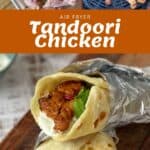 The process of making air fryer tandoori chicken flatbreads