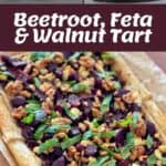 The process of making a beetroot and feta tart.